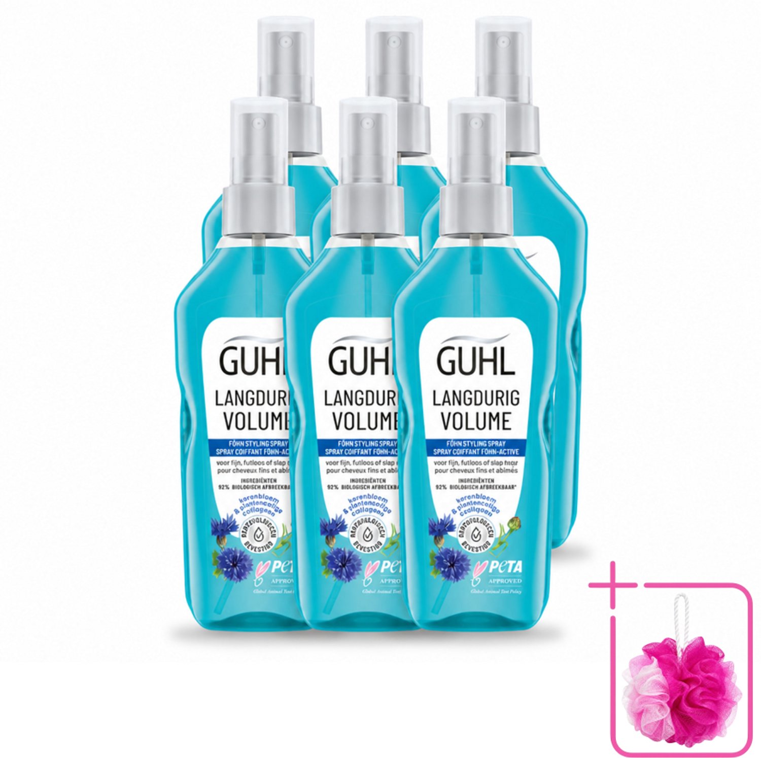 6 x Guhl - Styling Spray - Föhn Active - 125 ml - Bulkverpakking - Haar volume - Douchemop - Haar grip