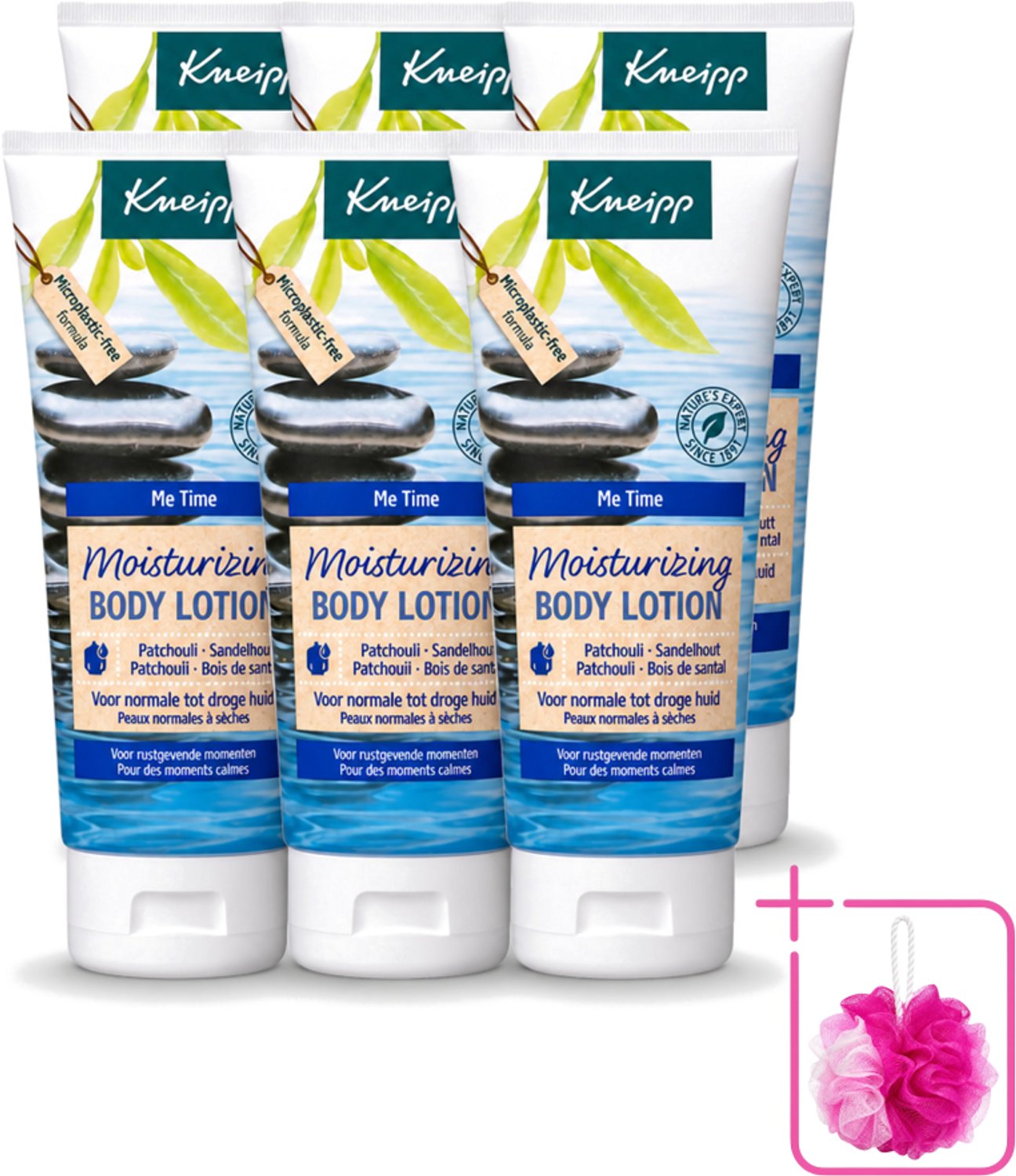 6 x Kneipp - Body lotion - Me‑Time - Patchouli & Sandelhout - 200 ml - Bulkverpakking - Kneipp Bodylotion Me-Time - Douchemop - Rustgevende bodylotion
