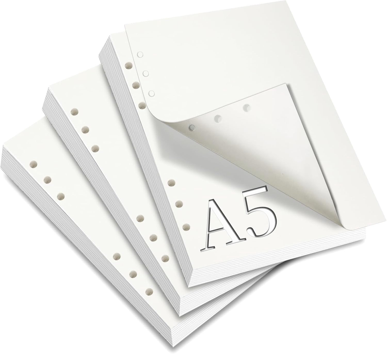 3 Pack A5 Navullingen met Blanko Papier - 180 Vel/360 Pagina's - Dikke Ringband Inlegbladen voor Planner, Organiser en Notitieboek voor Kantoor, School en Thuis