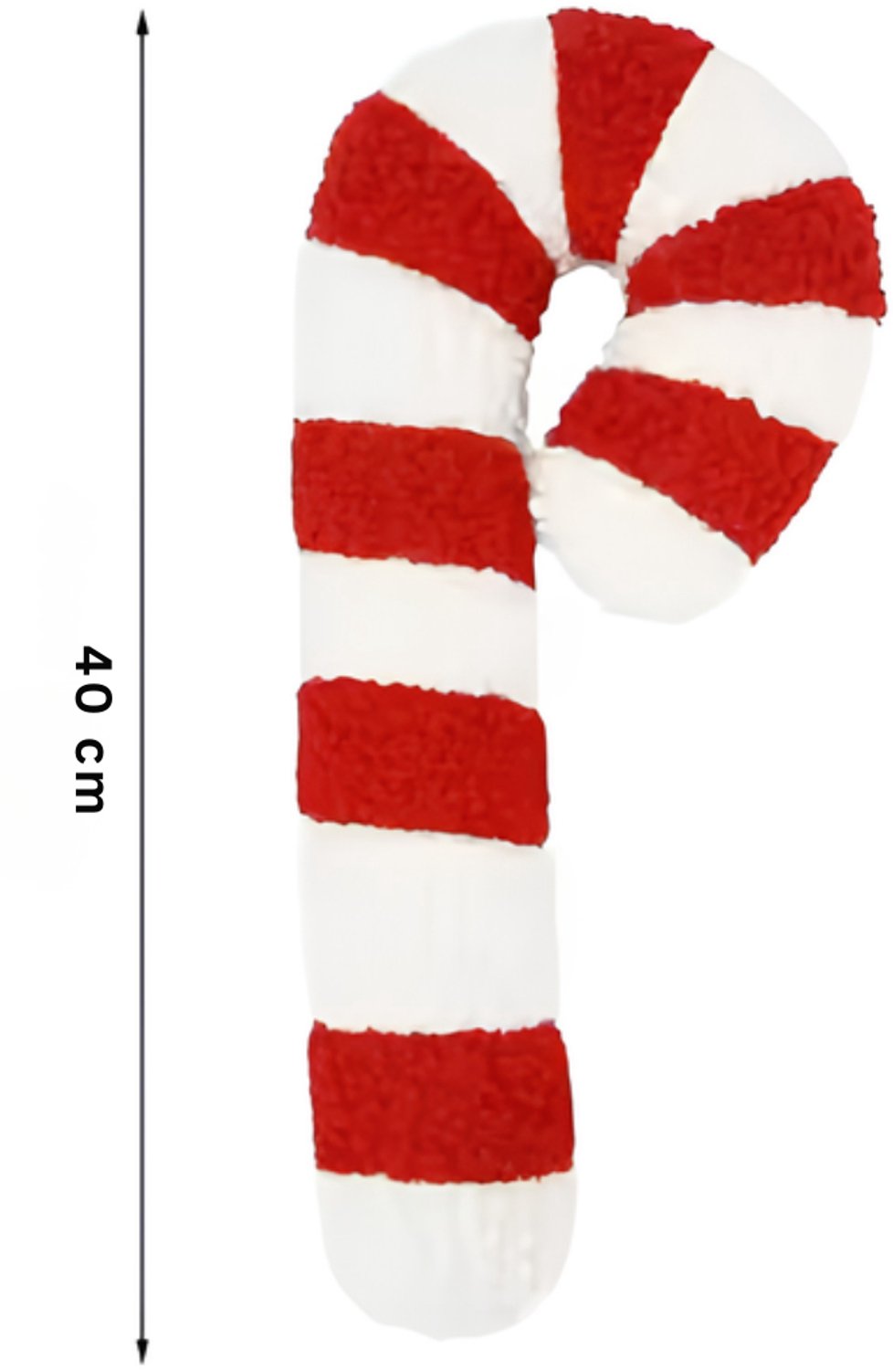 Norvia - Kerst Sierkussen - Candy Cane Vorm - Zacht Pluche Kussen - Kerstdecoratie voor Woonkamer en Bank - Comfortabel Kerstkussen – foto 5