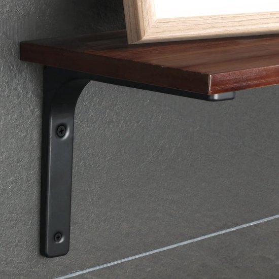 Stevige metalen plankdragers 90 graden - Set van 4 matte zwarte schapsteunen voor wandplanken en meubels — afbeelding 2