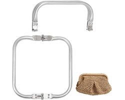 KSJEHW 2 stuks tas in U-vorm handvat binnen kus sluiting frame aluminium tas handvat tas frame voor tas koppeling handwerk doe-het-zelf projecten 16 x