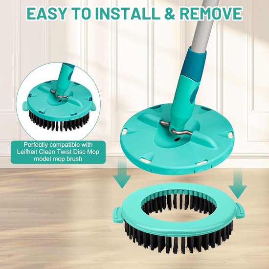 4 stuks voor Leifheit Clean Twist Disc Mop Ergo Spin dweilborstel | Reservekop voor Leifheit mop, voor alle soorten vloeren — afbeelding 2