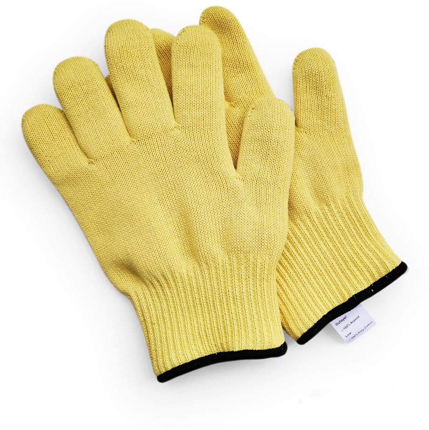 1 paar lange / korte Aramide-gebreide handschoenen ter bescherming van de pols, hittebestendig, voor het verbranden van heet servies/oven, hittebestendige werkhandschoenen (middelgroot, korte pols)