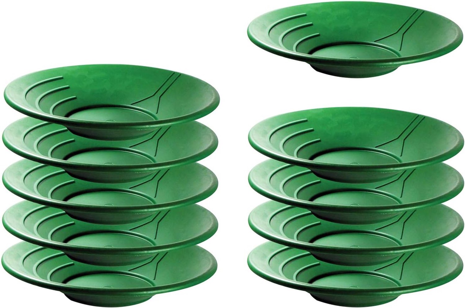 SE GP1002G-10 14" Plastic Gold Pan, Groen (10 Pack)