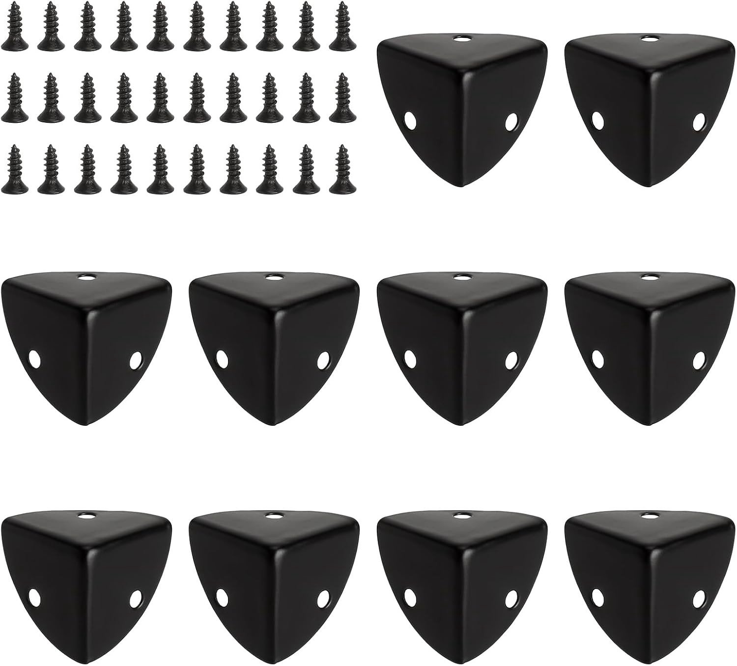 Metalen Hoekbeschermers 23mm Zwart - 10 Stuks Inclusief Schroeven voor Meubels en Interieur Bescherming