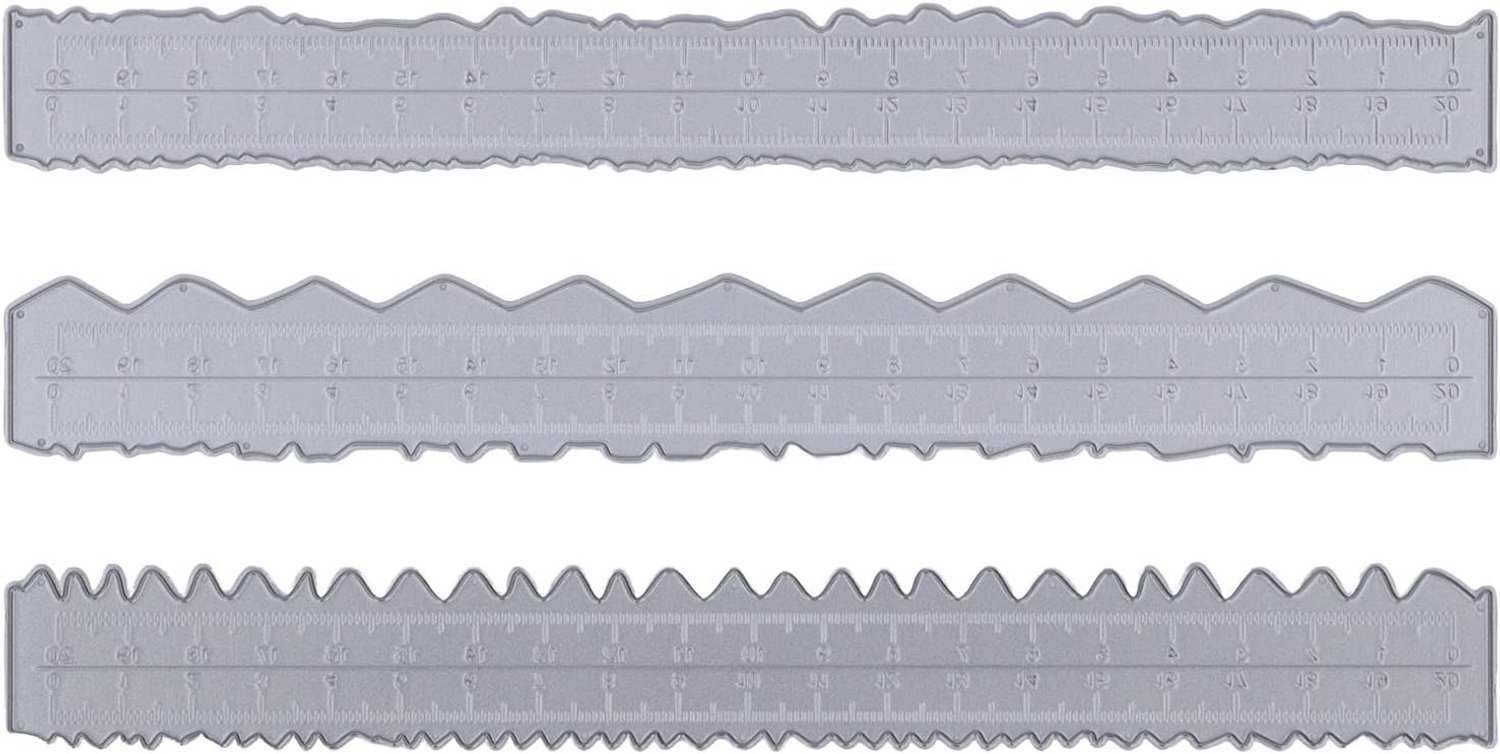 Set van 3 Papieren Snijlinialen voor Creatief Knutselen - Lichtgewicht Gereedschap voor Kaarten Maken en Decoratie