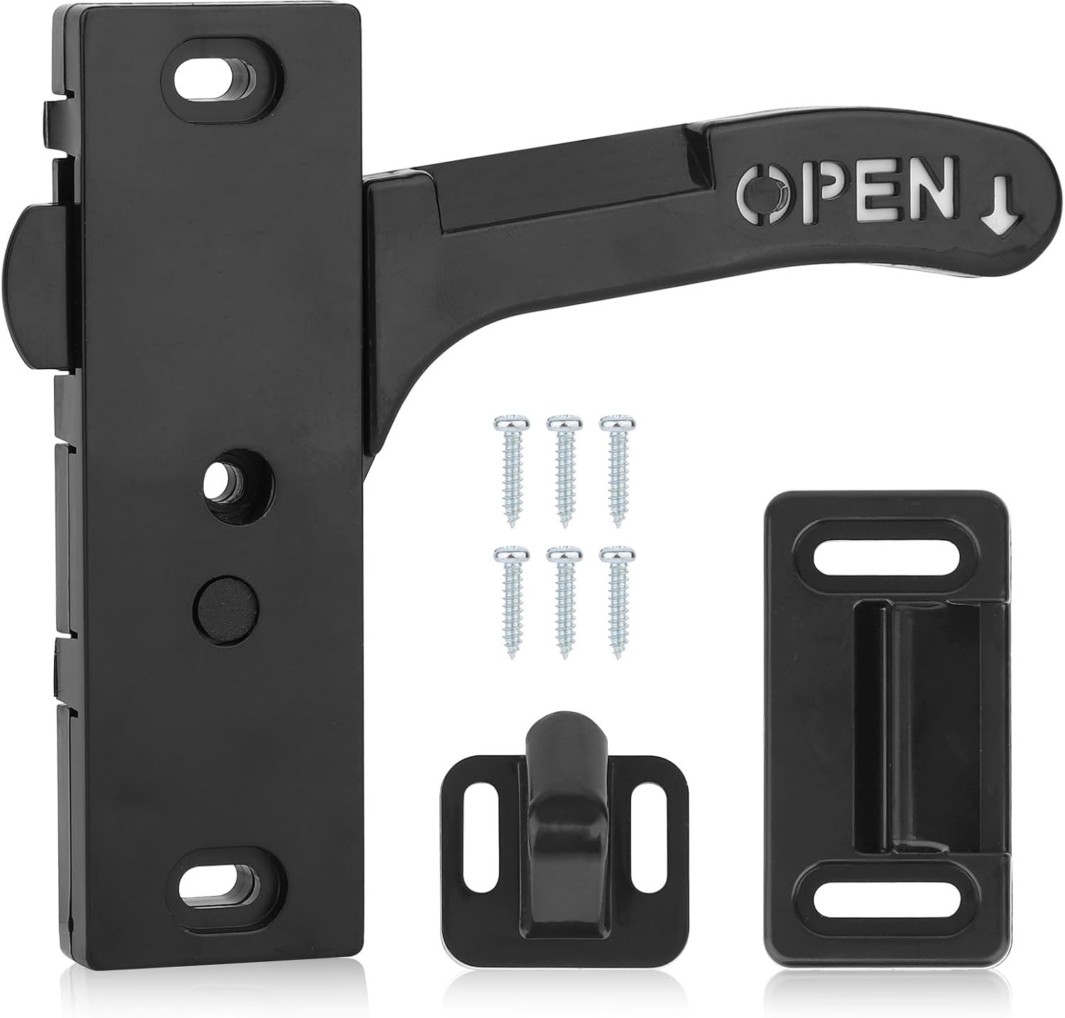 BOXOB 3 Stuks Vervangende Set voor Hordeurvergrendeling, RV Hordeurvergrendeling met 6 Bevestigingsschroeven voor Camper, Caravan, Caravan (Rechts)