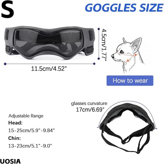 Zonnebril voor honden en helm voor huisdieren, 2-delig, met hoed, bril voor katten, motorhelm voor kleine en middelgrote honden — afbeelding 4