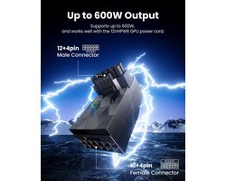12V HPWR Adapter 90 Graden 1 Pack Rechte Hoek PCI-e 5.0 16pin Voedingsadapter 12+4pin 600W GPU Connector voor GeForce RTX 3090Ti 4070Ti 4080 4090 Grafische Kaarten