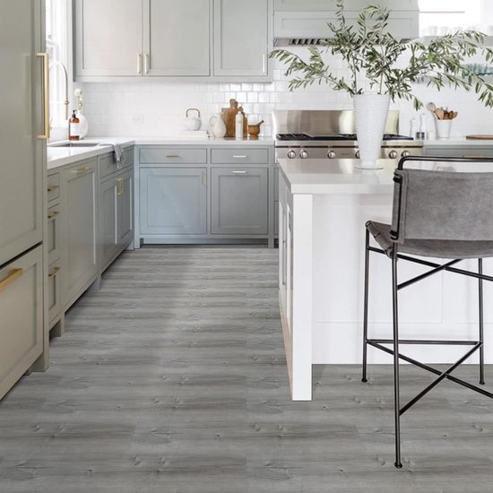 Peel and Stick vloertegel, 20 stuks, natuurlijke grijze houtnerflook, zelfklevend en waterdicht voor overdracht van badkamer, keuken, woonkamer, slaapkamer (20 stuks) — afbeelding 5