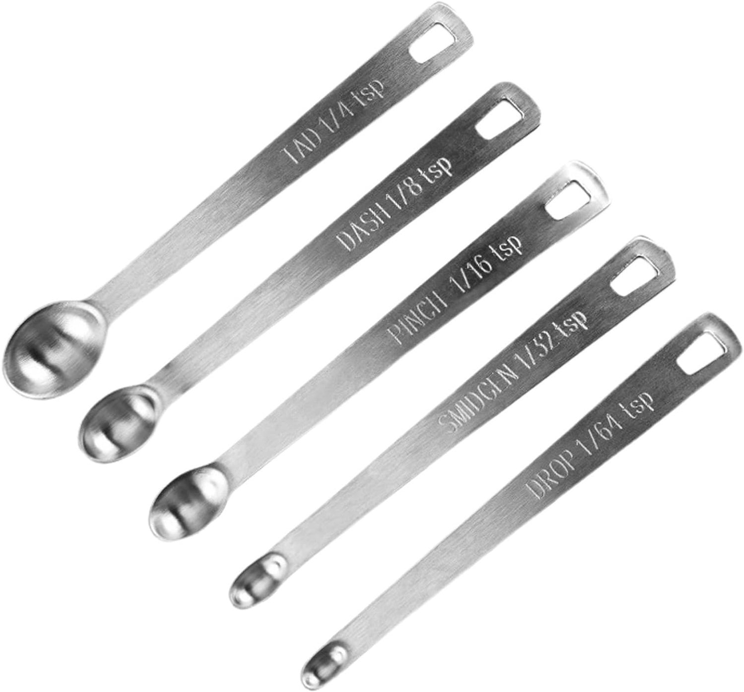 Mini kruiden maatlepels - Elimineer moeiteloos ingrediëntenverspilling, extra smal profiel, hoge precisie gegraveerde eenheden + spiegelpoetsmiddelen, versterkt roestvrij staal | Perfect voor