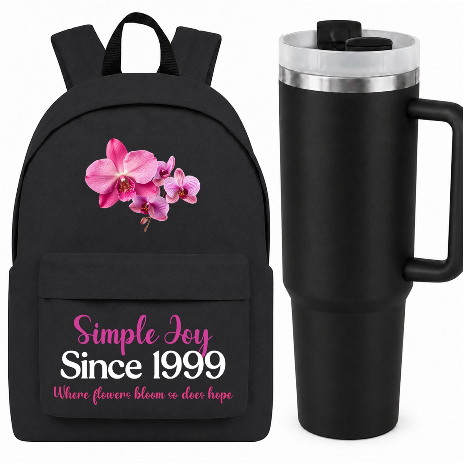 Zwart Rugzak & Thermobeker Set 1,2L - Stijlvol & Praktisch