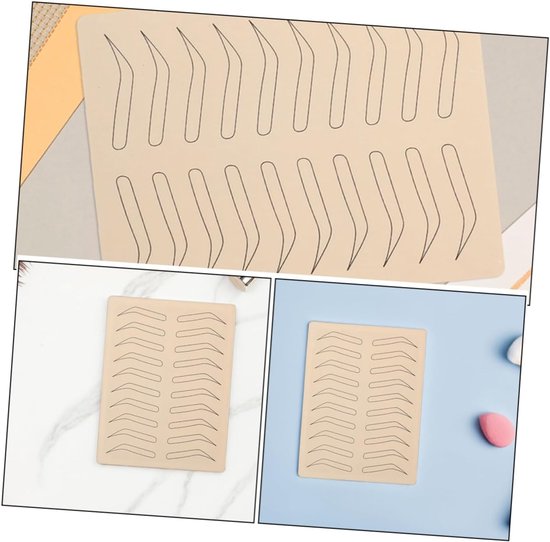 8stuks Realistische Oefenhuid Voor Tattoo Professionele Kunstmatige Huid Voor Eyebrow Tattoo Training Geen Inkt Vereist Voor Skill Verbetering Mobiele Oefening — afbeelding 3