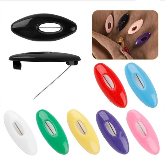 6 stuks hoofddoek naald veiligheidssjaal pin naaigereedschap clip dames haardressing kleding decoratie benodigdheden(6pcs white) — afbeelding 5