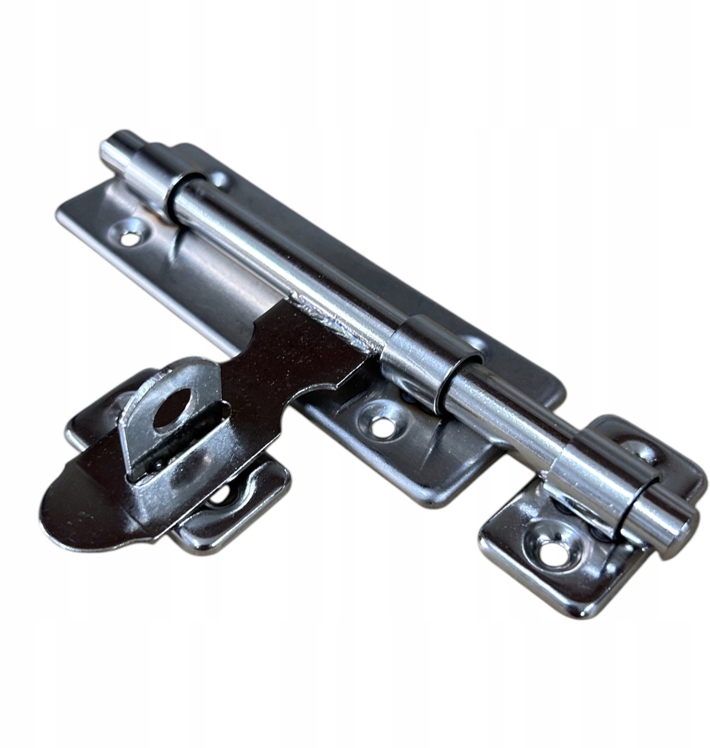 RVS schuifgrendel 130mm voor deuren, poorten, hekken - met hangslotgat