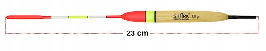 Shark Doorvoer Dobber Balsa 4.0g / 23cm - Perfecte Kwaliteit — afbeelding 4