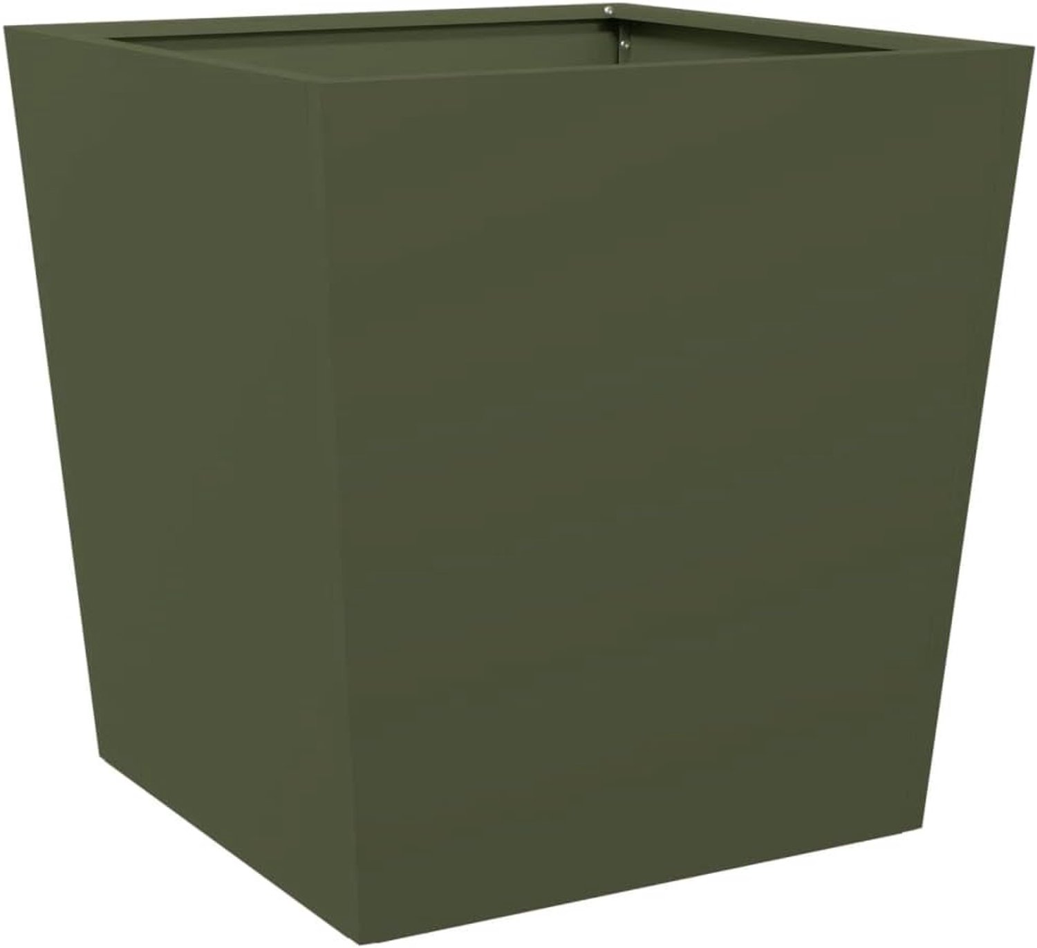 Staal plantenbak, olijfgroen, 50 x 50 x 50 cm, verhoogd bed zonder drainagegaten voor tuin, balkon en terras, roestbestendige plantenbak voor bloemen, kruiden en groenten