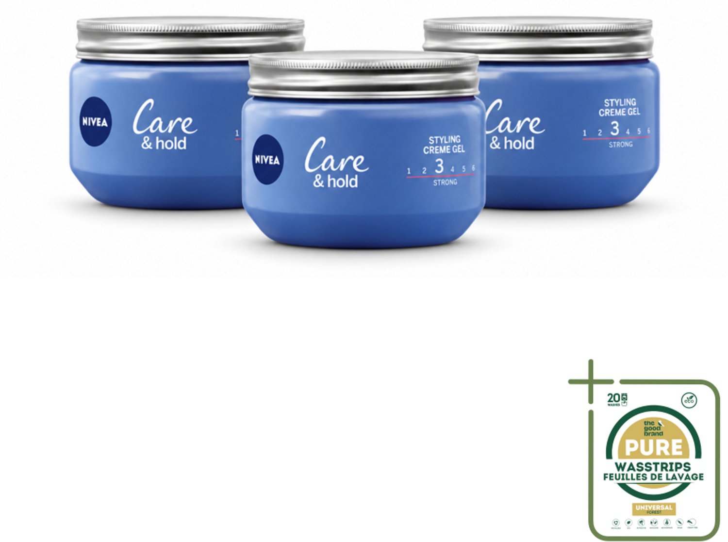 3 x NIVEA - Stylingscrèmegel - Verzorging & Stevigheid - Reinigt Onmiddellijk De Poriën - 150 ml - Haarkleur - Haarkleur Vasthouden - Haarkleur Verzorgen - Haarkleur Verzorging - Haarkleur Fixeren