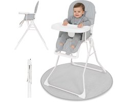ib style hoge babystoel Leno - Compact, Inklapbaar, Verstelbaar, Lichte kinderstoel (4kg), voor de reis, voor kinderen die kunnen zitten tot 3 jaar (15 kg), Grijs