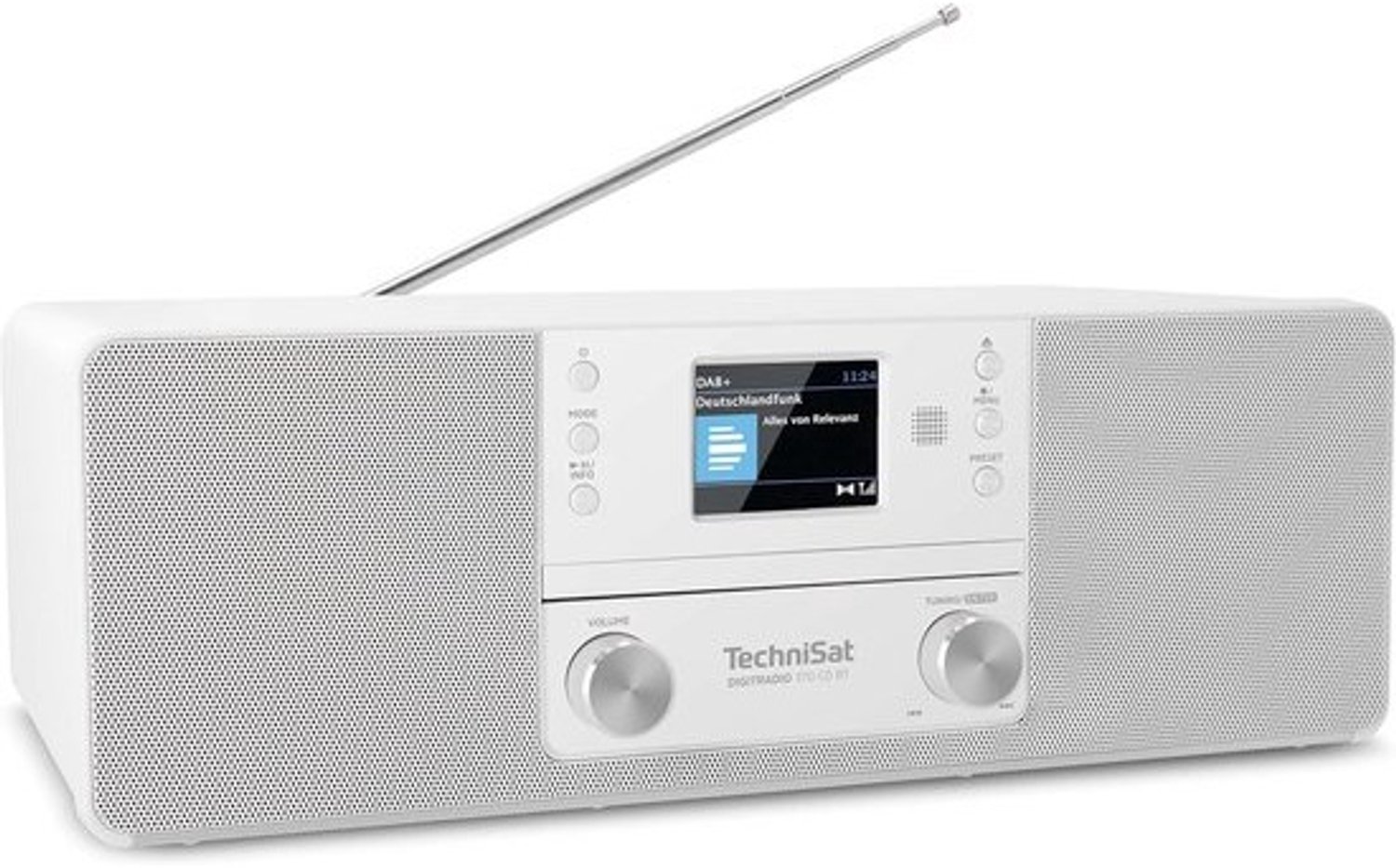 Digitale radio - met cd-speler en Bluetooth - MP3-weergave - Wit