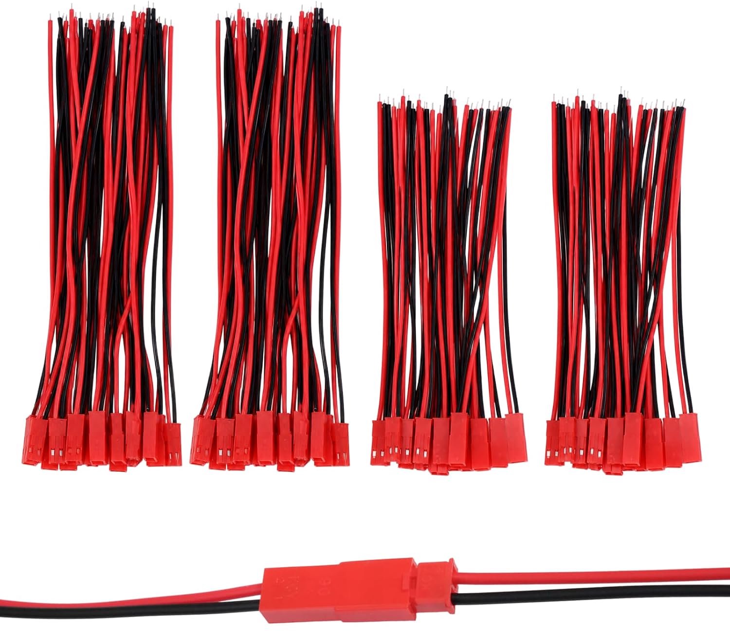 40 paar JST-connectoren 2-polige 22 AWG, JST mannelijke vrouwelijke connector 100 mm en 150 mm, elektronische stekker - ShopVlot