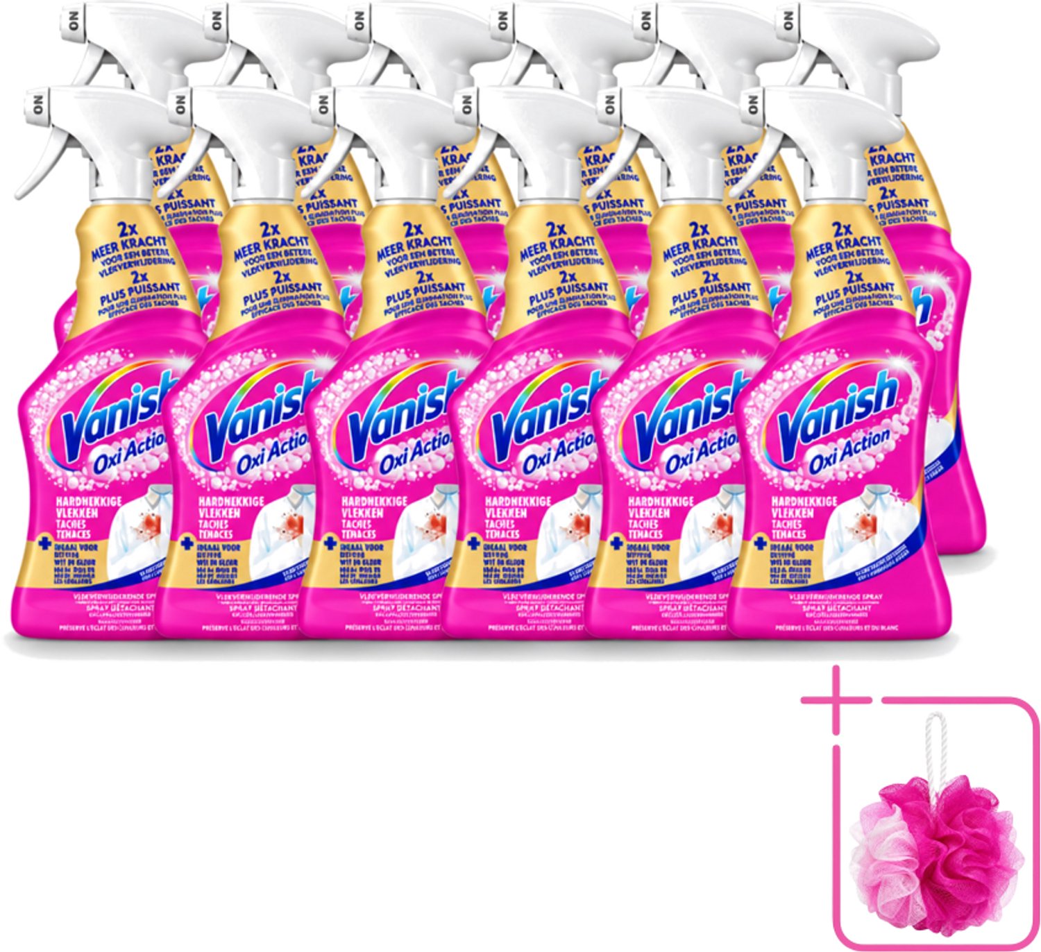 12 x Vanish – Vlekverwijderaar Spray – Hardnekkige Vlekken – 500 ml - Bulkverpakking - Vlekkenverwijderaar - Douchemop - Hardnekkige vlekken