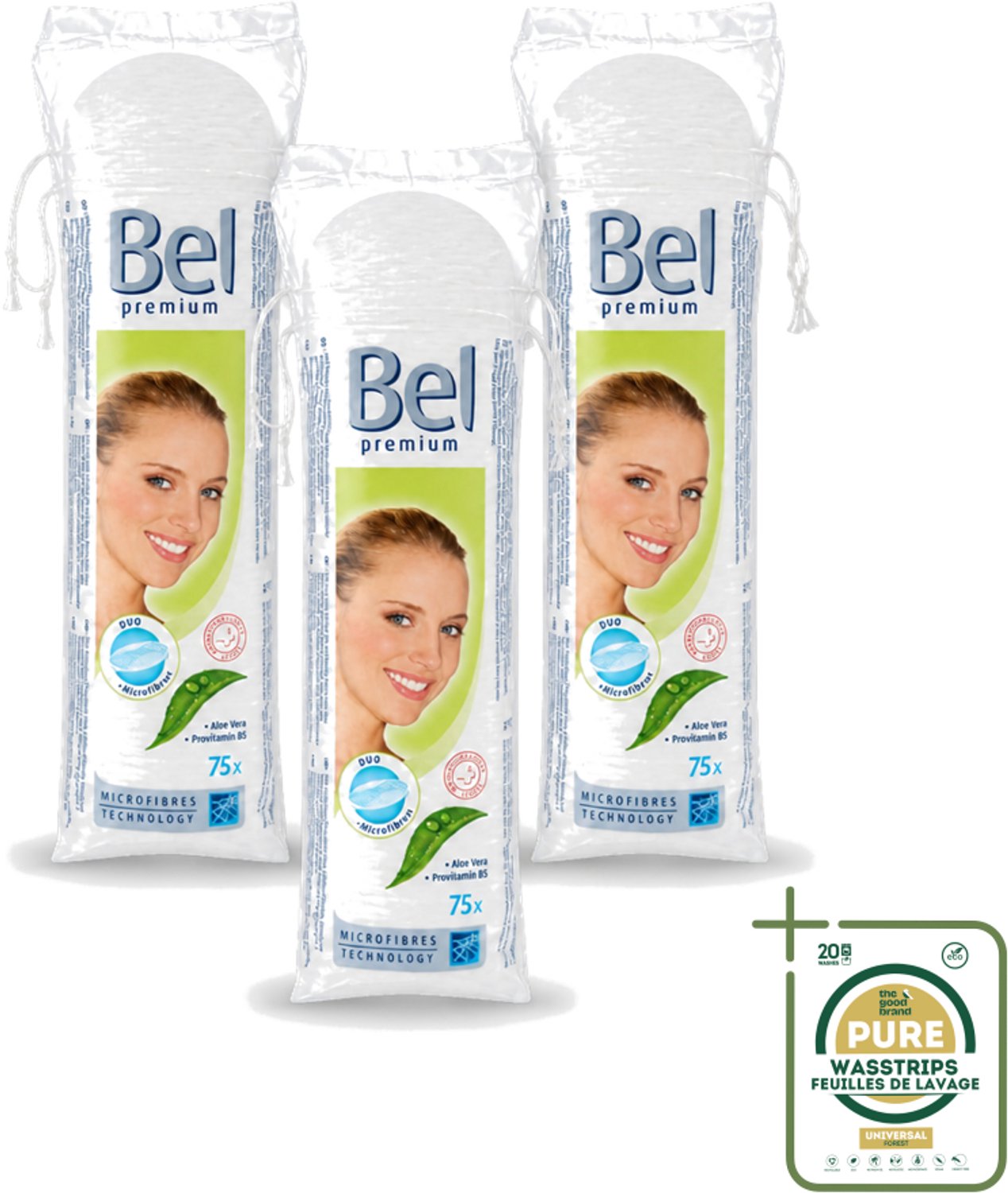 3 x Hartmann Bel - Wattenpads Premium Klein Rond - 75 Stuks - Wasstrips - Wattenpads - Biologisch Katoen - Huidverzorging - Make-up Verwijderen - Gezicht Reinigen