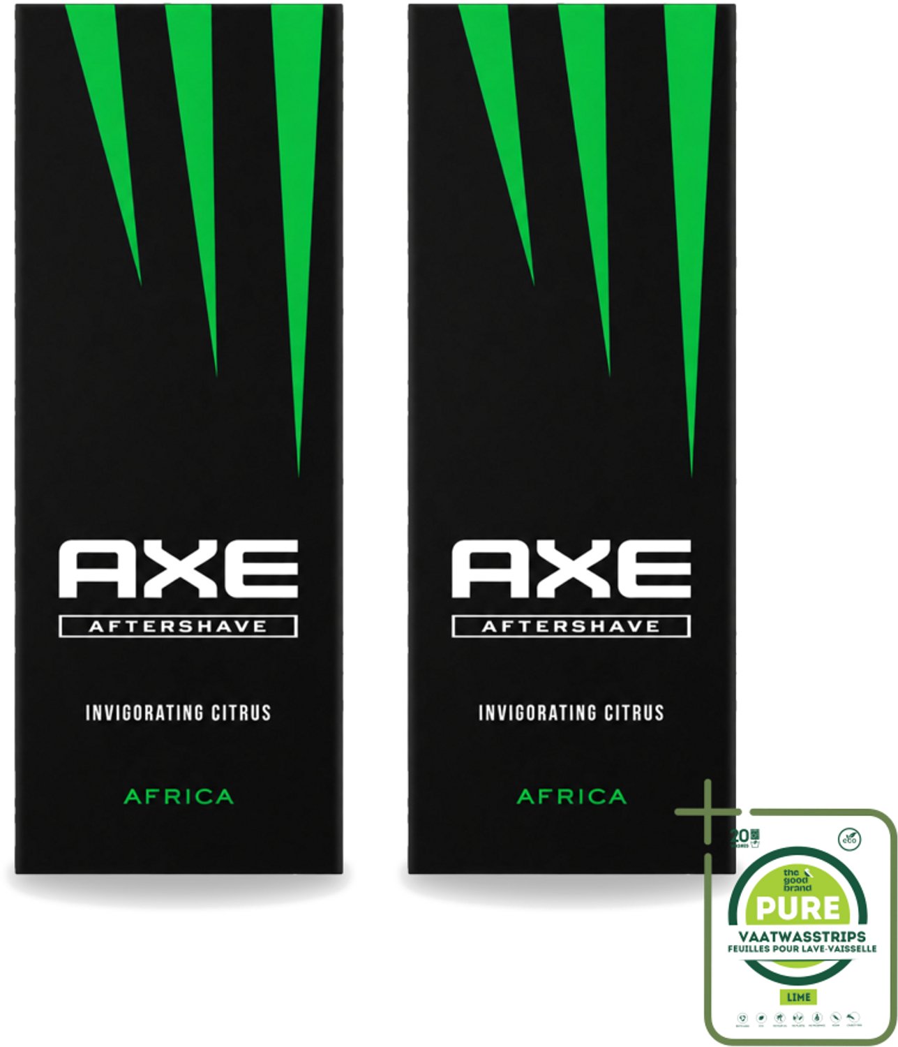 2 x Axe – Aftershave – Africa – 100 ml - Grootverpakking - Vaatwasstrips - Aftershave Africa - Aftershave - Huidverzorging - Scheren - Huidkalmering