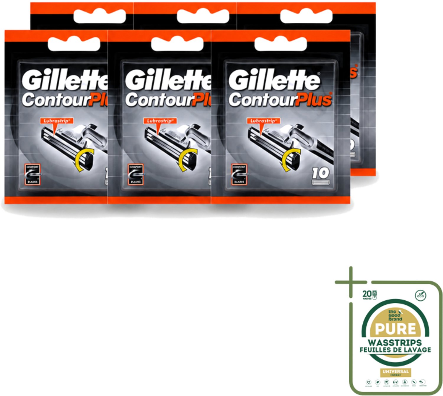 6 x Gillette Contour Plus – Wegwerpscheermesjes – 10 mesjes - Scheermesjes - Scheermes - Scheerbeurt - Huidcomfort - Flexibele Mesjes