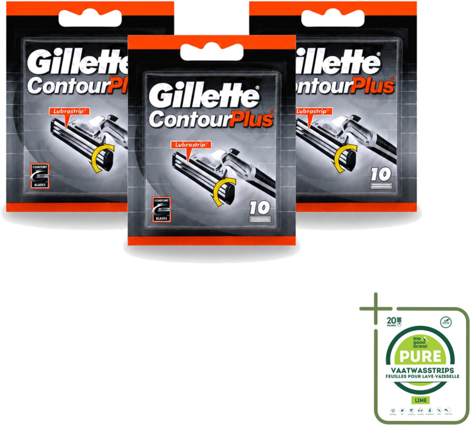 3 x Gillette Contour Plus – Wegwerpscheermesjes – 10 mesjes - Grootverpakking - Scheermesjes - Scheermes - Scheerbeurt - Huidcomfort - Flexibele Mesjes