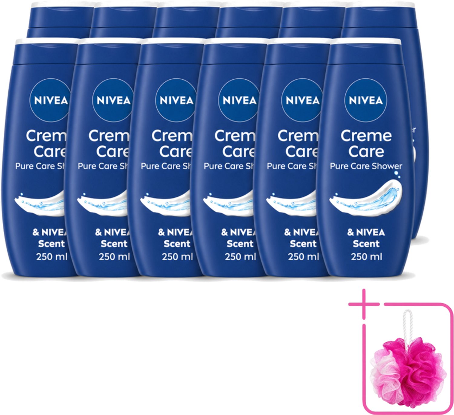 12 x Nivea - Douche Crème - Beschermend - Unieke Nivea Crème Geur - 250 ml - Bulkverpakking - Douchecrème - Douchemop - Huidbescherming