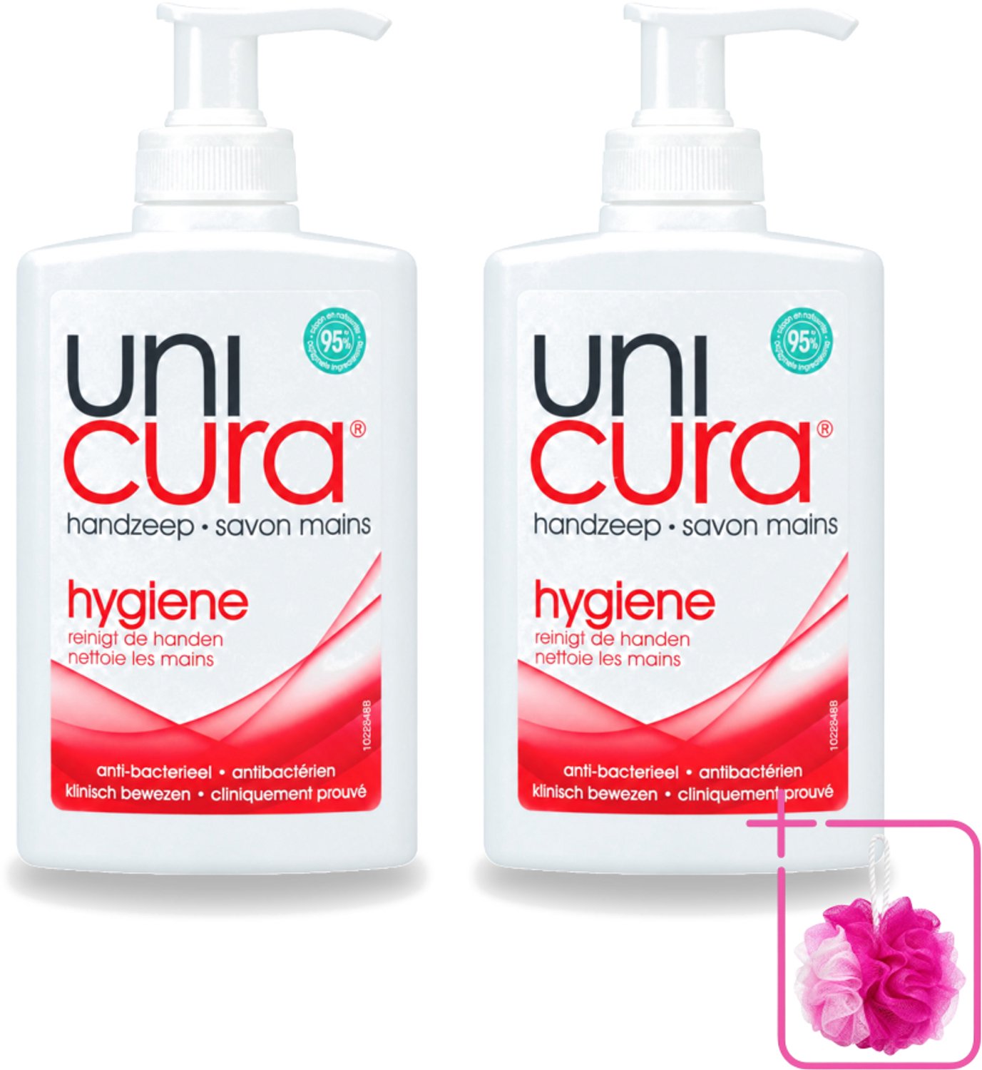 2 x Unicura - Handzeep Pompje - Hygiëne - 250 ml - Bulkverpakking - Handzeep pompje - Douchemop - Hygiëne