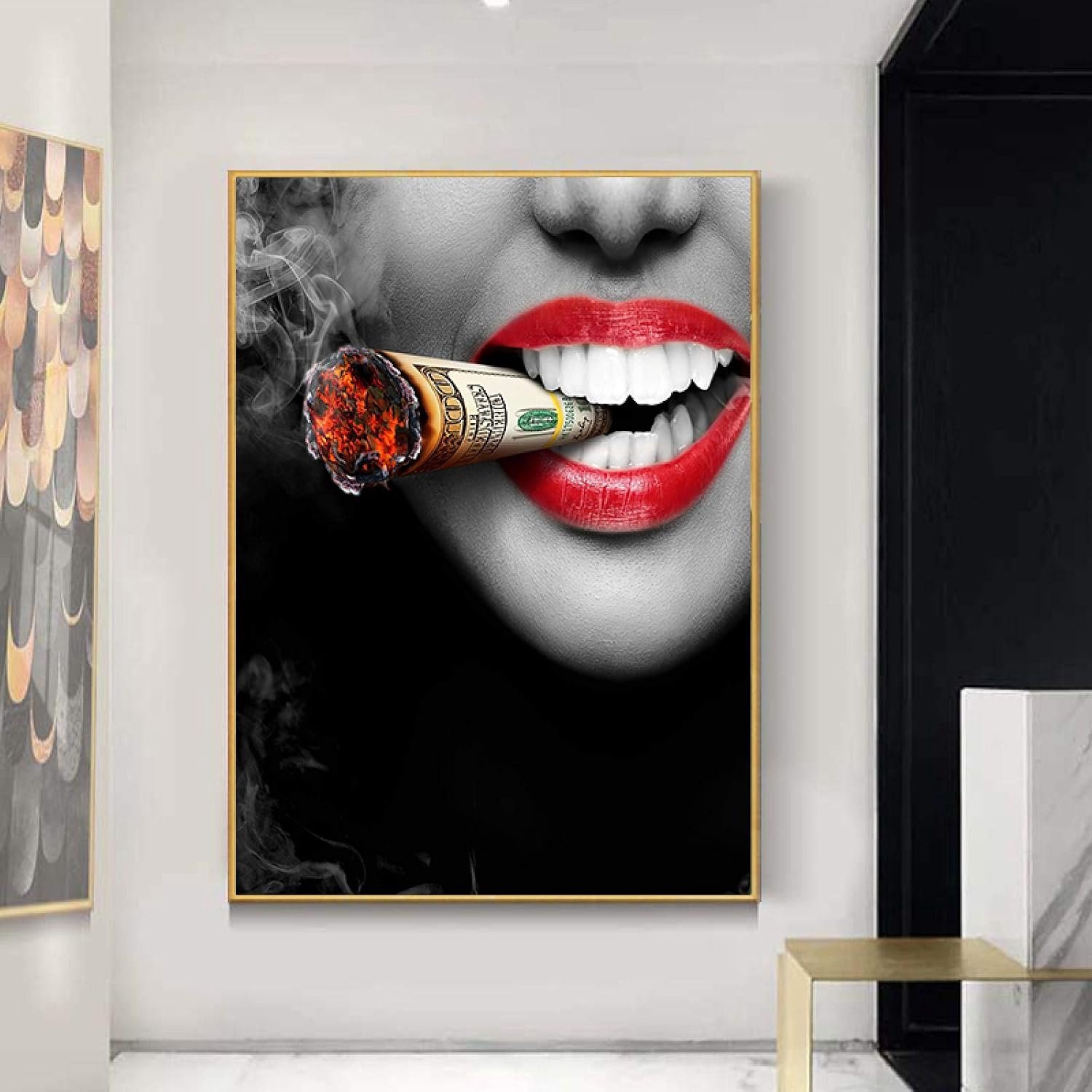 Zwart Wit Sexy Roken Vrouw Canvas Prints Moderne Muur Poster Canvas Art Foto ' s voor Thuis Woonkamer Home Decor 35x50cm Frameless