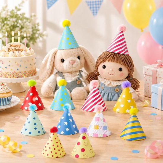 10 stuks mini feestmutsen, voor honden — afbeelding 2