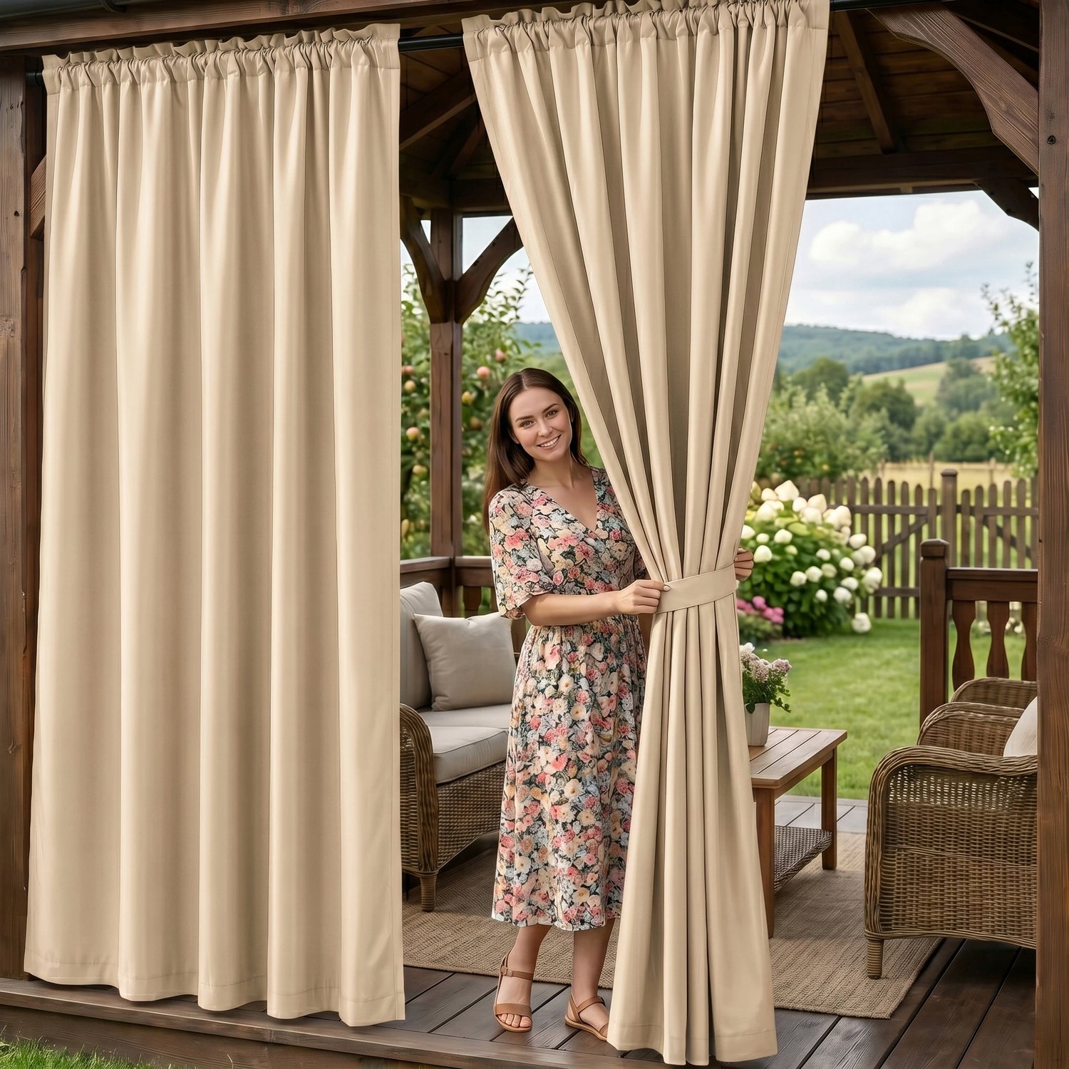 Waterdicht Tuindoek Cappuccino 155x210 cm voor Terras en Pergola