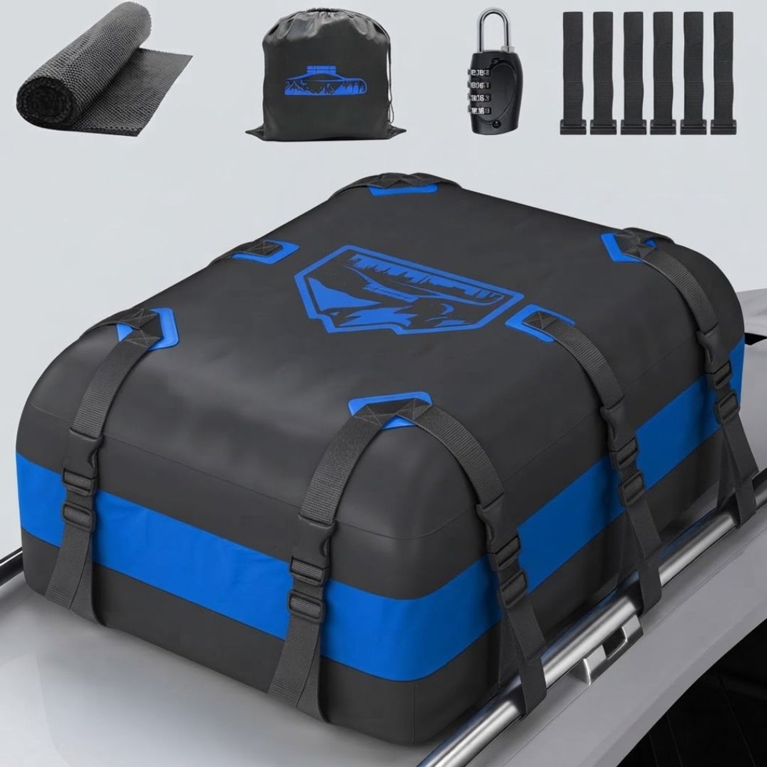 KLS® Dakkoffer - Dakkoffer Opvouwbaar - Auto Dakkoffer - Blauw - 36cm x 28cm x 20cm