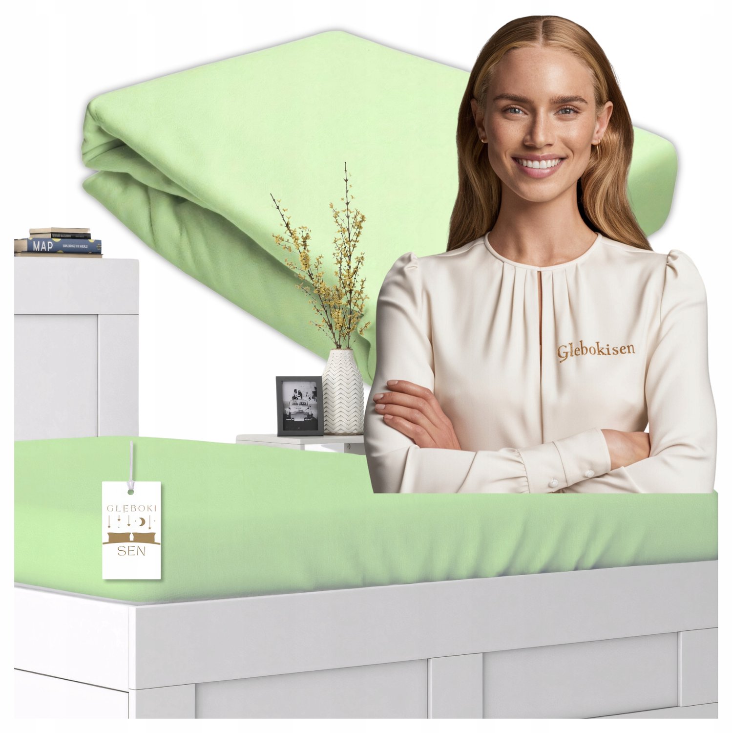 Jersey Hoeslaken met Elastiek 180x200 cm - Selegroen