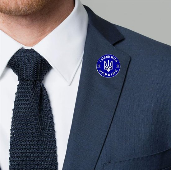 2 stuks I Stand With Ukraine Pin Badge - 1991 Trident Embleem, Blauw & Wit Emaille Legering Reversspeldjes, Ondersteuning Oekraïne Onafhankelijkheid Broche voor kleding, Tassen, Jassen — afbeelding 4