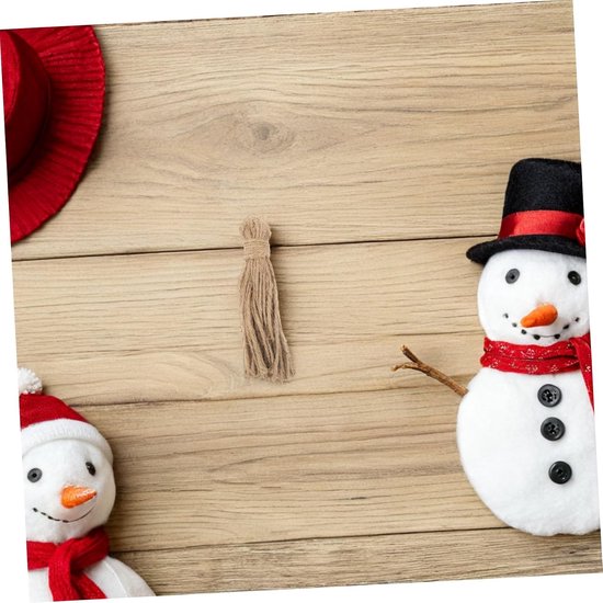 30 Stuks Jute Tassels voor DIY Houtkralen Slinger Rustieke Touw Decoratie voor Kerst Seizoen Natuurlijke Jute Crafting Rope voor Creatieve Handwerkprojecten — afbeelding 4