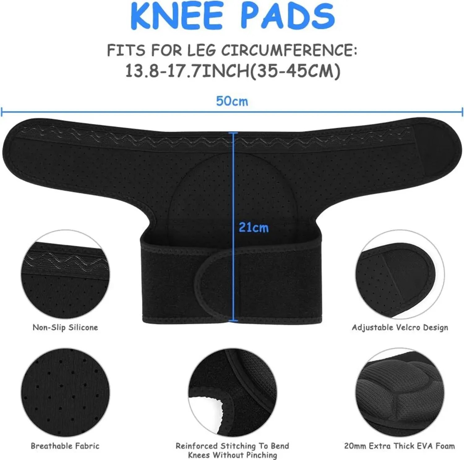 Werkkniebeschermers, 1 paar tuinkniebeschermers, tuinkniebeschermers Geschikt voor antislip schuimvulling, Geschikt voor tuinieren, tegelen en vloeren leggen.
