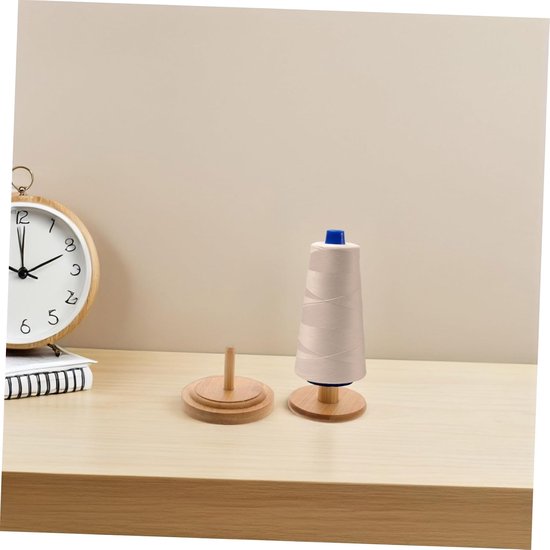 1 Set Spoel houder Garenspanner Garen opslag Eenvoudige garenhouder Ecologische garenhouder Tanglevrije opslag ambachtelijke organisator houten bolletjes houder breien Khaki — afbeelding 4