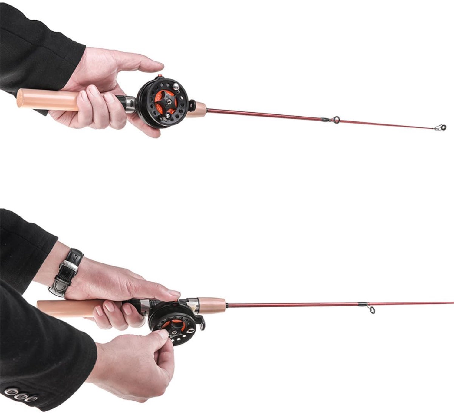 Happyyami Ijsvisserijstang Set Intrekbare Hengel Accessoire Voor Wintervissen Telescopische Hengel Uitschuifbare