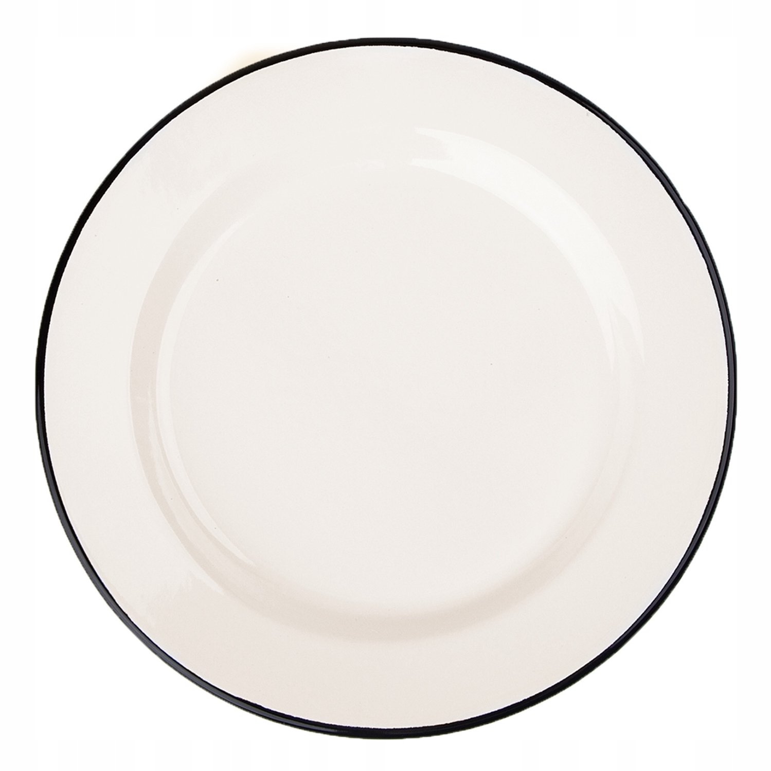 Klassieke Emaille Dinerbord Crème 24cm - Perfect voor Thuis & Buiten