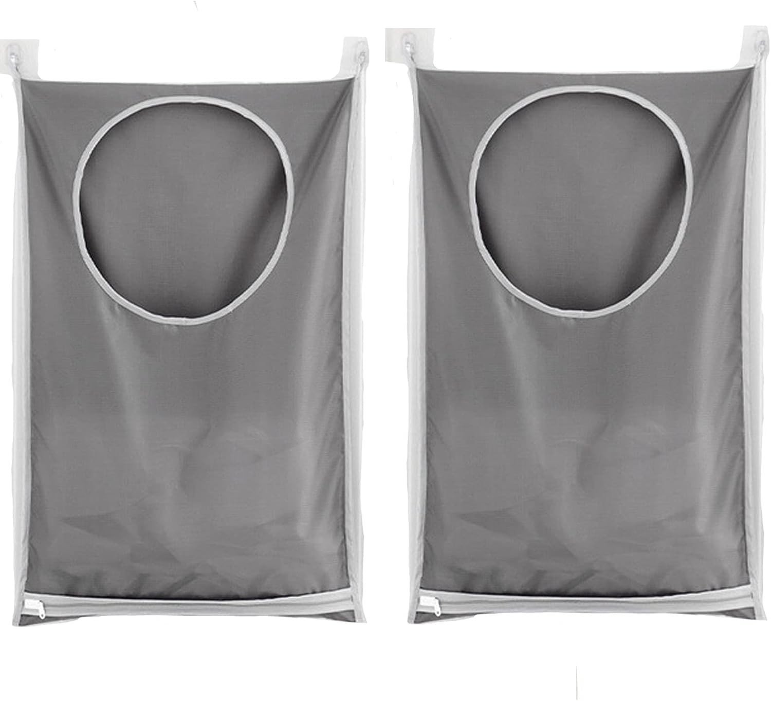 Hanging Wasmanden Set van 2 - Opbergzakken voor Wasgoed, Organizer voor Badkamer en Slaapkamer (Donkergrijs)