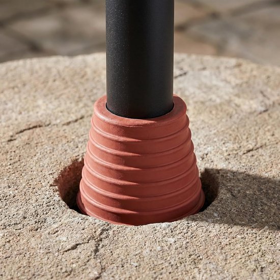 2 stuks parasol tafel inzetstukken, afdichtring voor parasolgat op terrastafel, siliconen stabilisator kegelwig voor zwembadgaten van 2-2,5 inch of 1,5 inch adapter — afbeelding 3