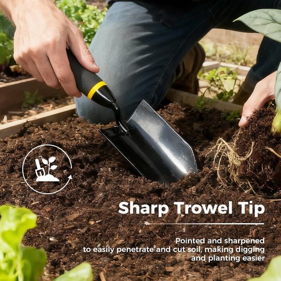 Zware Tuinschep met scherpe punt voor het graven, duurzame tuingereedschappen voor planten, ergonomische handgreep en veelzijdig gebruik — afbeelding 3
