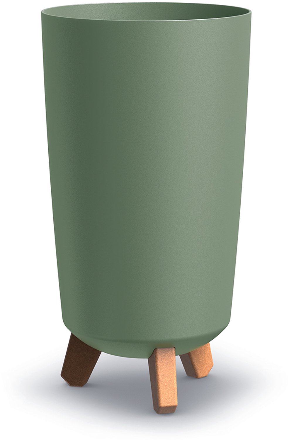 Gracia Tubus Slim DGTL240 pot met houten poten, aardegroen