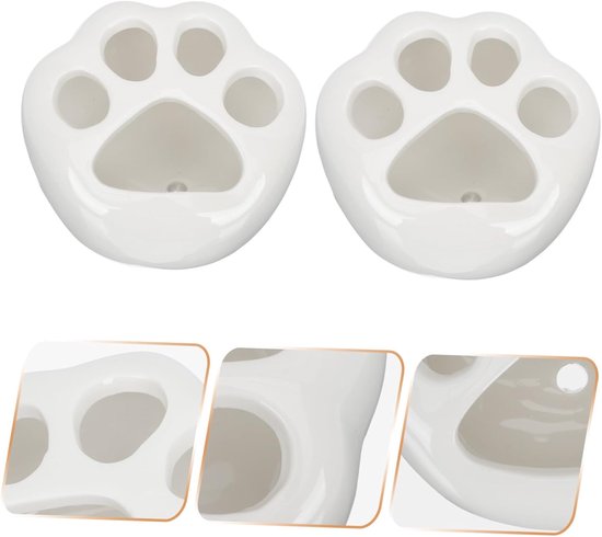 2 Stuks Keramische Kattenpoot Bloempotten met Afwateringsgat voor Vetplanten Cactussen Kleine Kamerplanten Geschikt voor Kantoor Slaapkamer Vensterbank Decoratie — afbeelding 5