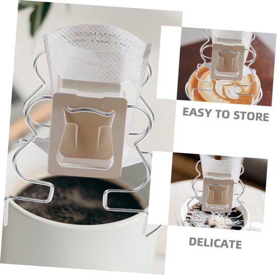 2stuks Verstelbare Koffiefilterhouder Van Roestvrij Staal Hangende Drip Rack Voor Koffiefilterzakjes Handige Koffie Extractie Accessoire Voor Thuisgebruik — afbeelding 5
